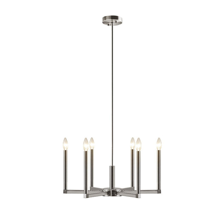 Renzetti - 6-Light Contemporary Candelabra Styled Chandelier - Silver - Simple Home Plus