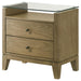 Granada - 2-Drawer Glass Top Nightstand - Natural Pine - Simple Home Plus
