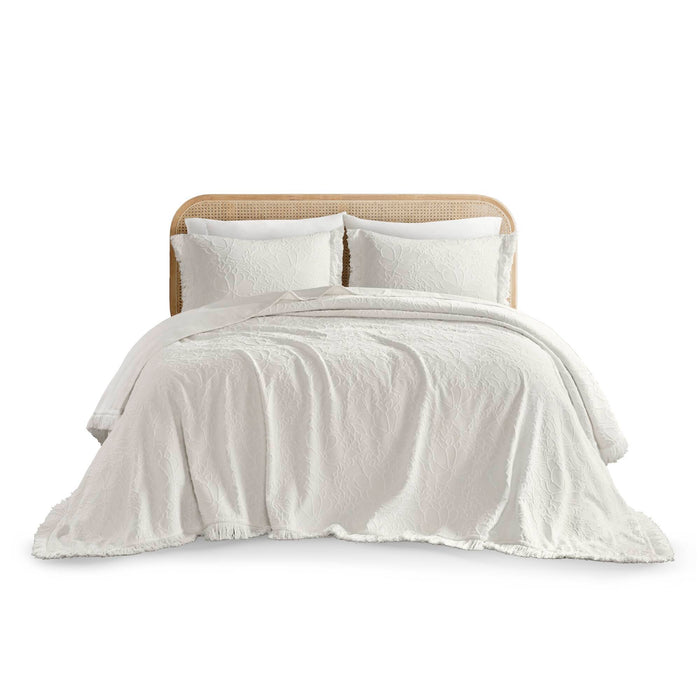 Willow - 3 Piece King Bedspread Set - White - Simple Home Plus