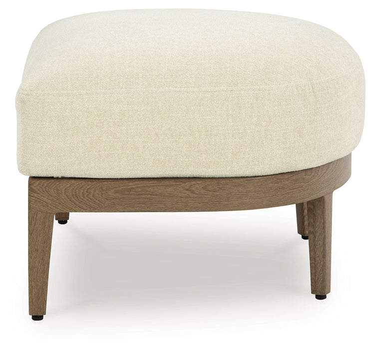 Serene Bay - Dark Brown / White - Ottoman With Cushion - Simple Home Plus