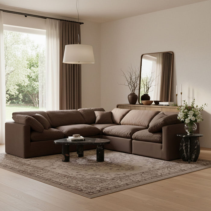 Indulge - Velvet 5 Piece Modular Corner Sectional - Simple Home Plus