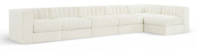 Rummi - Velvet Performance Fabric Upholstered 6 Piece Modular Sectional, L-Shaped (Right) - Simple Home Plus
