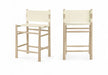 Santos - Upholstered Counter Stool With Stained Natural Base - Simple Home Plus