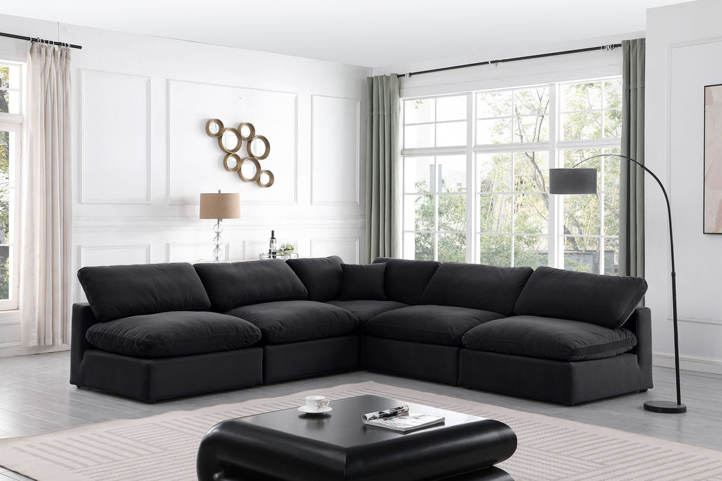 Comfy - 5 Piece Velvet Modular Corner Armless Sectional - Simple Home Plus