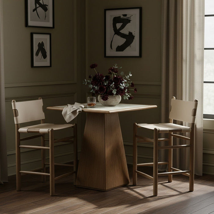 Santos - Upholstered Counter Stool With Stained Brown Base - Simple Home Plus