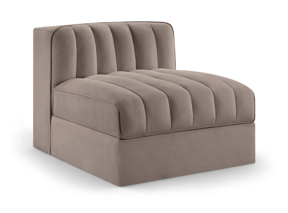 Rummi - Velvet Performance Fabric Upholstered Modular Armless Chair - Simple Home Plus