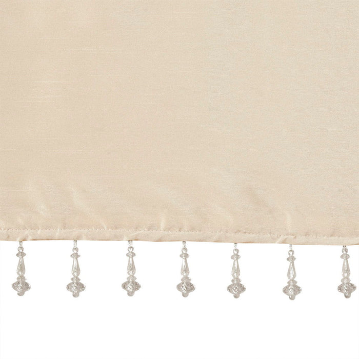 Emilia - Lightweight Valance With Beads - Champagne - Simple Home Plus