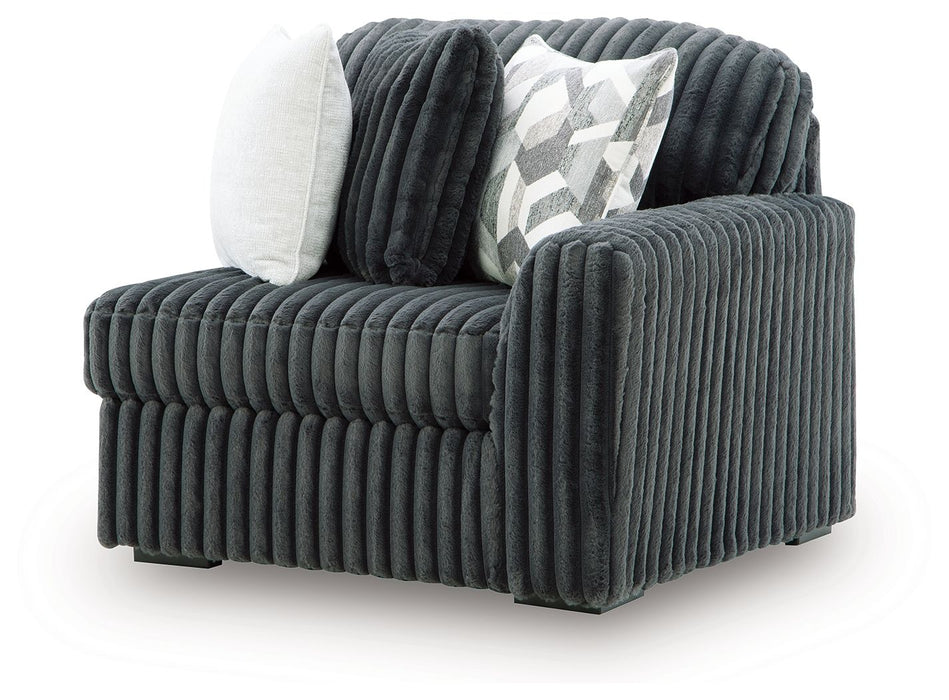 Midnight-Madness - RAF Corner Chair - Gunmetal - Simple Home Plus