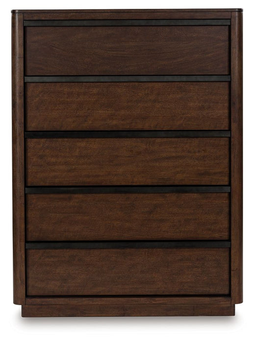 Dilenno - Dark Brown - Five Drawer Chest - Simple Home Plus