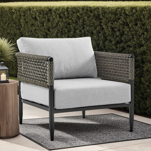 Alegria - Aluminum And Rope Outdoor Chair - Black / Gray - Simple Home Plus