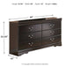 Huey Vineyard - Six Drawer Dresser - Black - Simple Home Plus