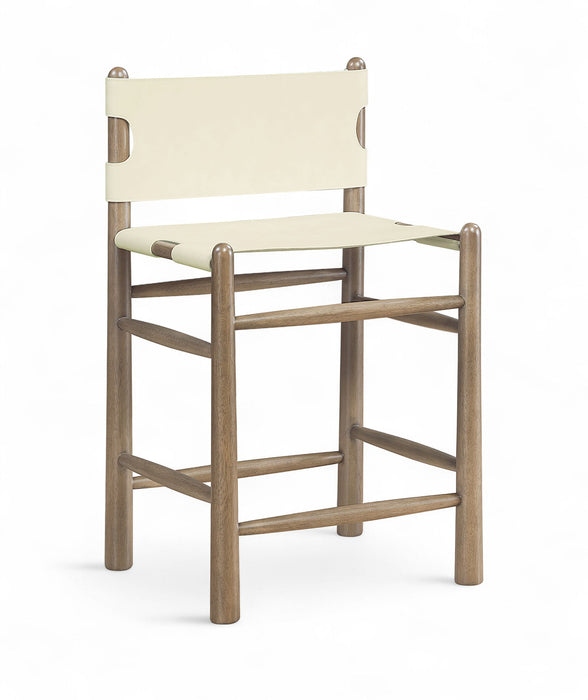 Santos - Upholstered Counter Stool With Stained Brown Base - Simple Home Plus