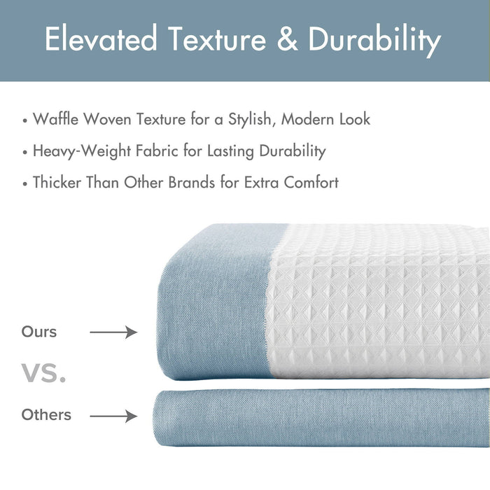 Spa Waffle - 72" Shower Curtain With 3M Treatment - Blue - Simple Home Plus