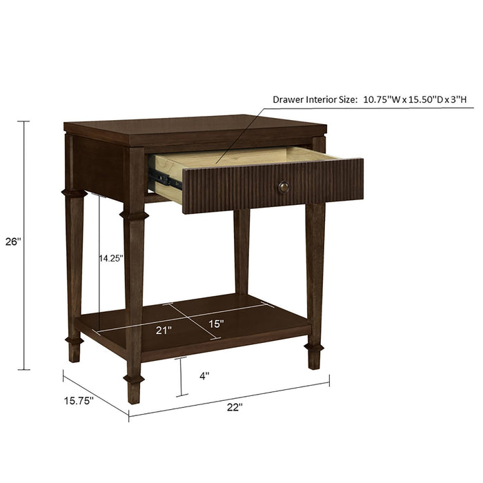 Kenna - Nightstand - Dark Coffee - Simple Home Plus