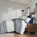 Mila - 3 Piece Duvet Cover Set With Tufting - Navy - Simple Home Plus