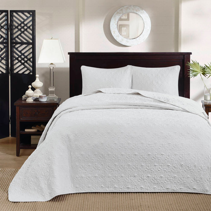 Quebec - King Reversible Bedspread Set - White - Simple Home Plus