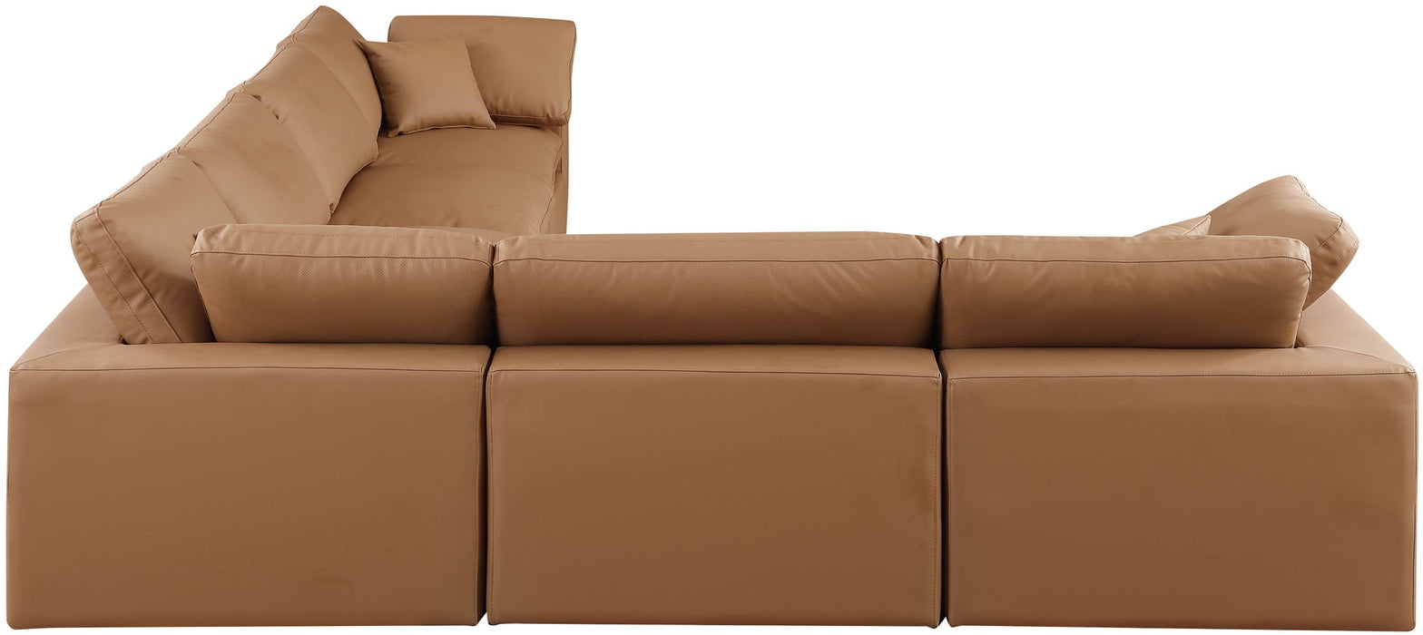 Comfy - 6 Piece Faux Leather Modular Corner Sectional - Simple Home Plus