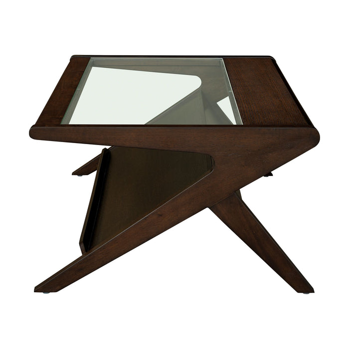 Rocket - & Tempered Glass Coffee Table - Morocco Brown - Simple Home Plus