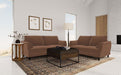 Selma - 2 Piece Velvet Upholstered Crescent Arm Sofa Set - Rust - Simple Home Plus