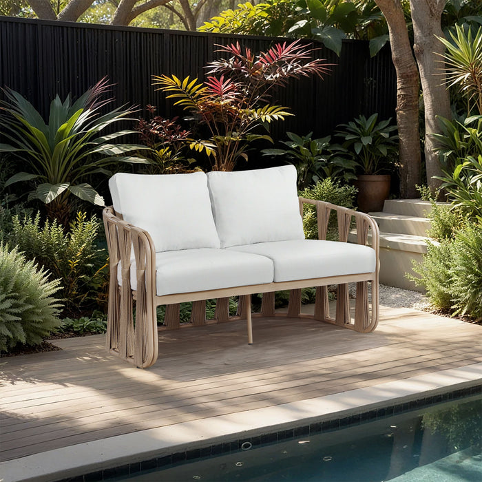 San Pietro - Resilient Waterproof Fabric 60.5" Upholstered Outdoor Patio Loveseat - Simple Home Plus