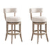 Mystic - Solid Wood Upholstered 30" Bar Height Swivel Barstool - Simple Home Plus