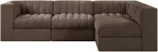Rummi - Velvet Performance Fabric Upholstered 4 Piece Modular Sectional - Simple Home Plus