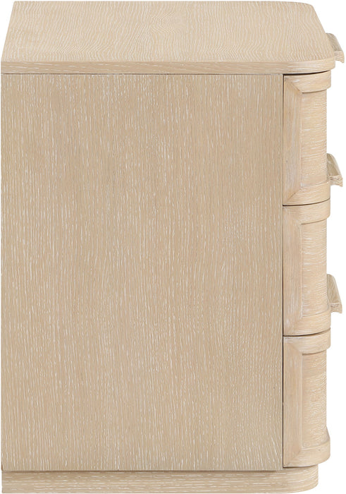 Tiberio - Oak Veneer And Solid Wood Nightstand - Simple Home Plus