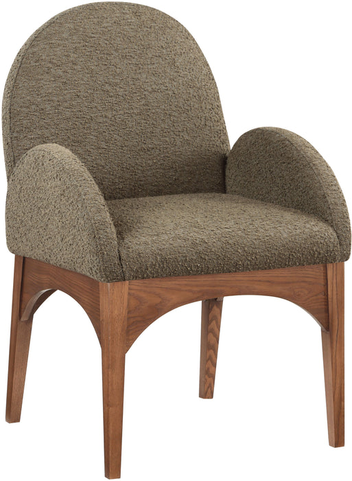 Waldorf - Boucle Dining Arm Chair With Brown Legs - Simple Home Plus