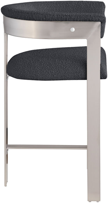 Romeo - Boucle Counter Stool With Silver Base (Set of 2) - Simple Home Plus