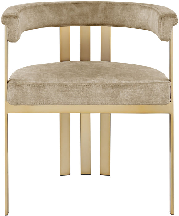 Marcello - Dining Chair With Brushed Gold Iron Frame (Set of 2) - Beige - Simple Home Plus