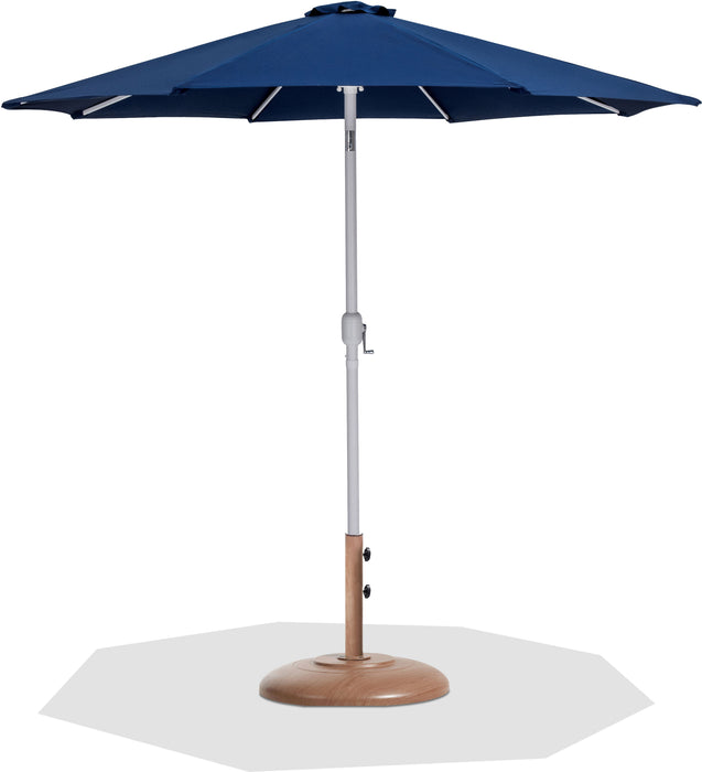 Fiji - Aluminum Patio Umbrella With Round Teak And White Base - Simple Home Plus