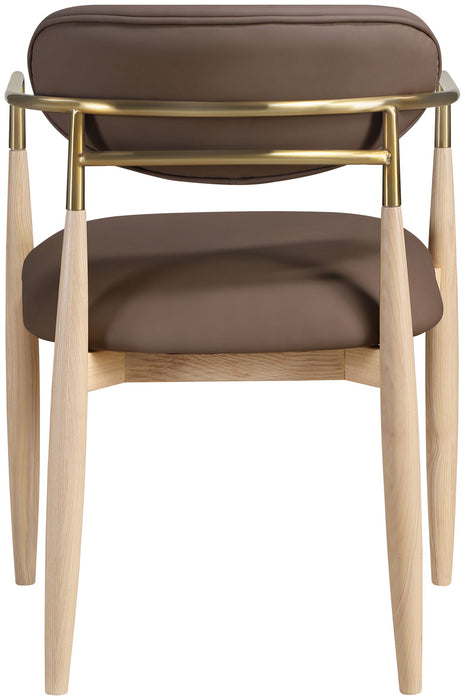 Riccio - Dining Arm Chair (Set of 2) - Natural And Gold Frame - Simple Home Plus