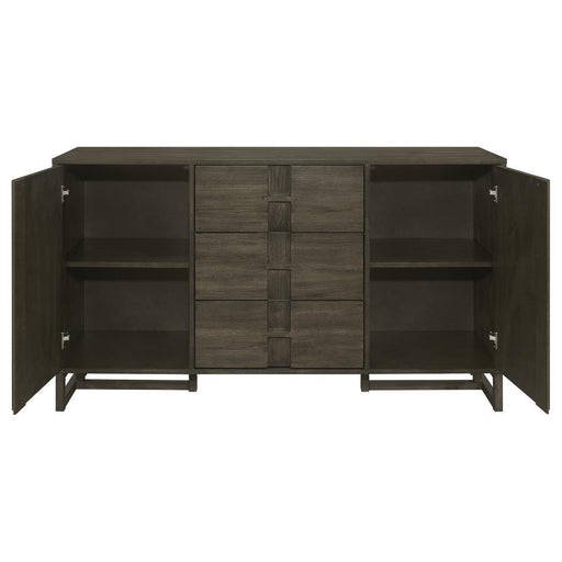 Kelly - 3-Drawer Storage Dining Sideboard Server - Dark Gray - Simple Home Plus