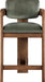 Sacha - Velvet Stool With Brown Base - Simple Home Plus