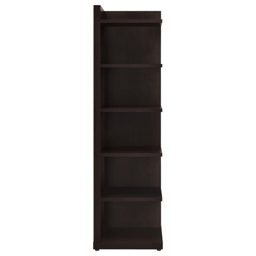 Alder - 6-Shelf Corner Bookcase - Cappuccino - Simple Home Plus