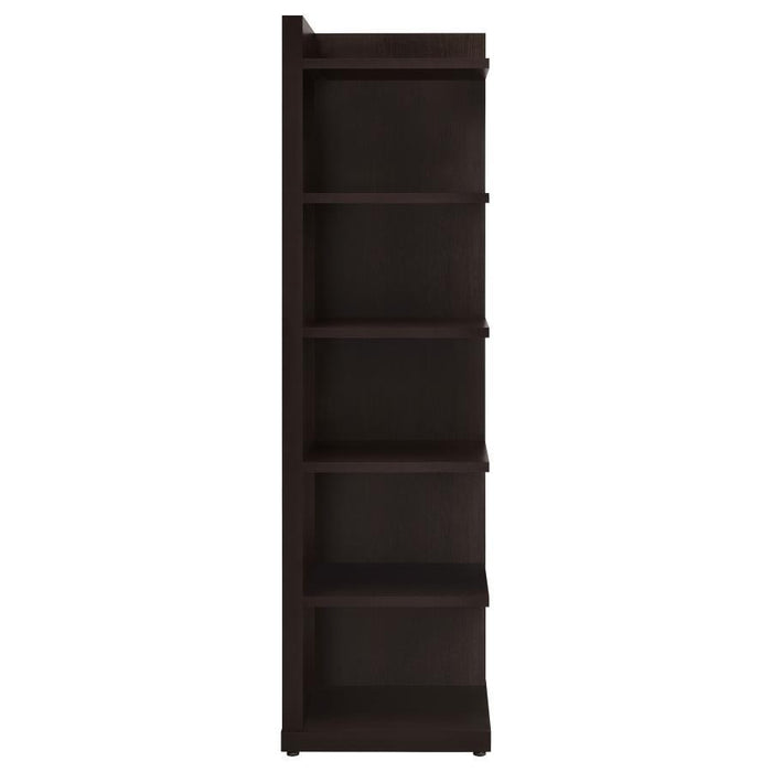 Alder - 6-Shelf Corner Bookcase - Cappuccino - Simple Home Plus