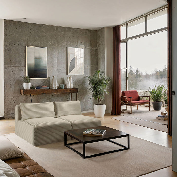 Shaggy - 2 Seat Modular Armless Sofa - Simple Home Plus