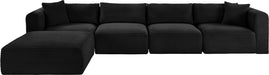 Shaggy - 5 Piece Modular Sectional With Ottoman - Simple Home Plus