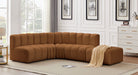 Arc - Velvet 5 Piece Corner Modular Sofa - Saddle - Simple Home Plus