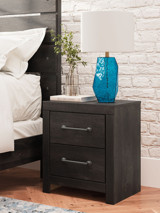 Hollivern - Dark Gray - Two Drawer Night Stand - Simple Home Plus
