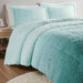 Brielle - King Ombre Shaggy Long Comforter Mini Set - Blue - Simple Home Plus