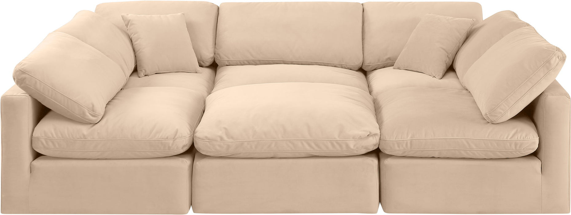 Indulge - Velvet 6 Piece Modular Sectional - Simple Home Plus
