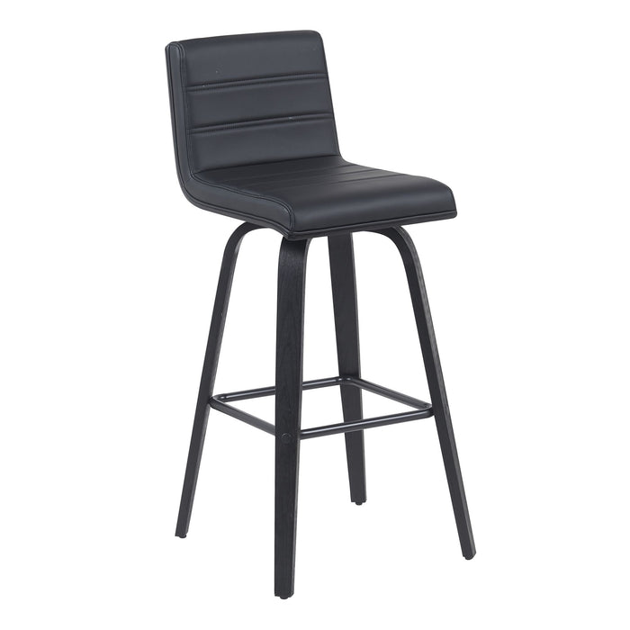 Vienna - Modern Swivel Bar Height Stool - Black Brushed Wood Frame - Simple Home Plus