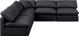 Indulge - Faux Leather 5 Piece Modular Corner Armless Sectional - Simple Home Plus