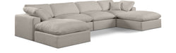 Comfy - 6 Piece Linen Modular Double Chaise Sectional - Simple Home Plus