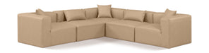 Cube - 5 Piece Modular Corner Sectional - Tan - Simple Home Plus