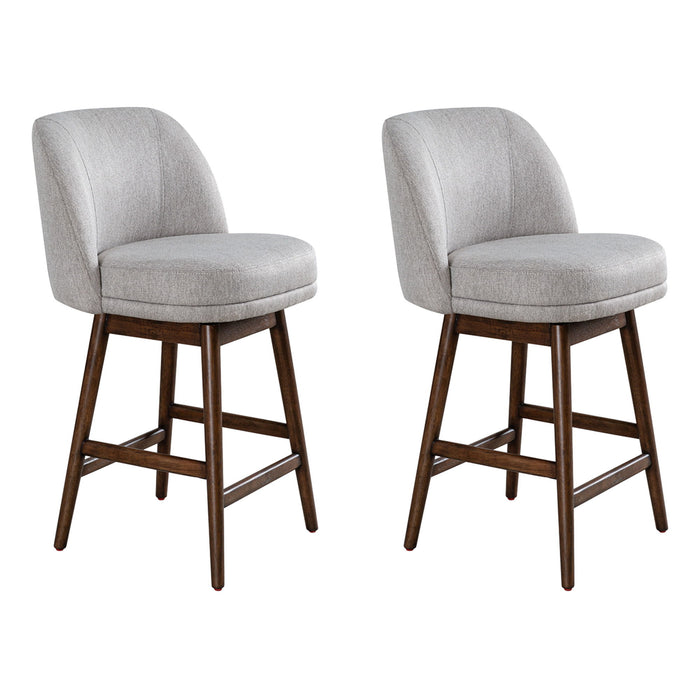 Sadie - Solid Wood Upholstered 26" Counter Height Swivel Barstool - Simple Home Plus