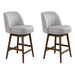 Sadie - Solid Wood Upholstered 26" Counter Height Swivel Barstool - Simple Home Plus