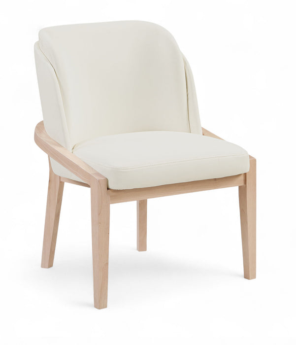 Navo - Faux Leather Upholstered Dining Chair - Natural Base - Simple Home Plus