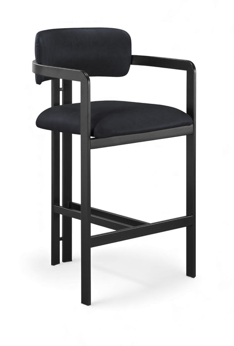 Aurum - Vegan Leather Upholstered Counter Stool With Graphite Black Base - Simple Home Plus